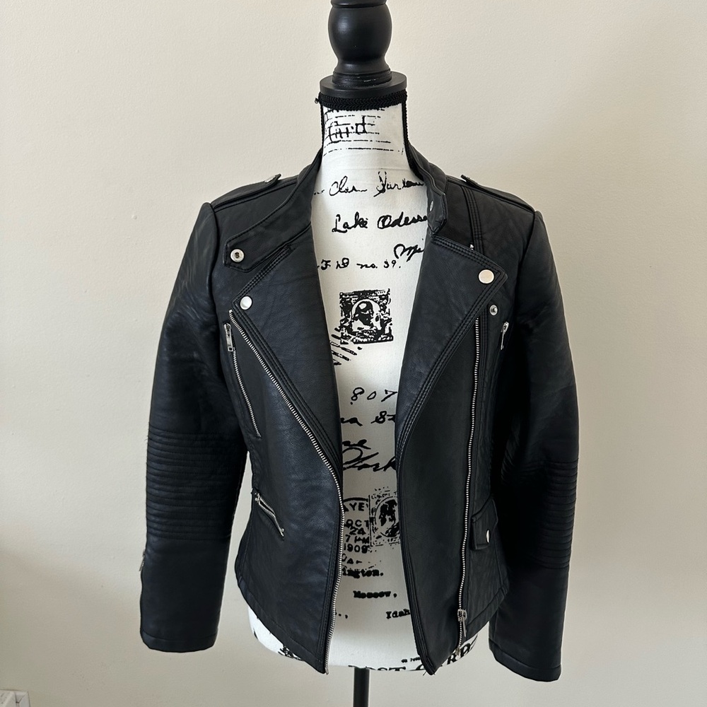 Cotton On Black Leather Moto Jacket